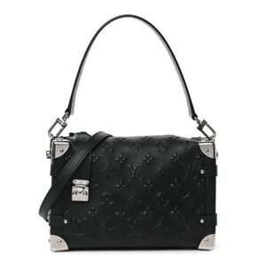 Louis Vuitton Black Calfskin Debossed Monogram Side Trunk